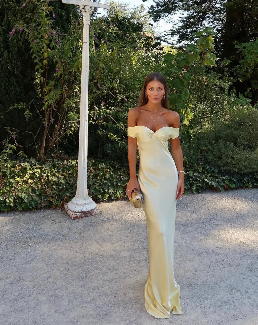 Serene Backless Satin Maxi Dress - Open Back Formal Satin Dress - Image 4