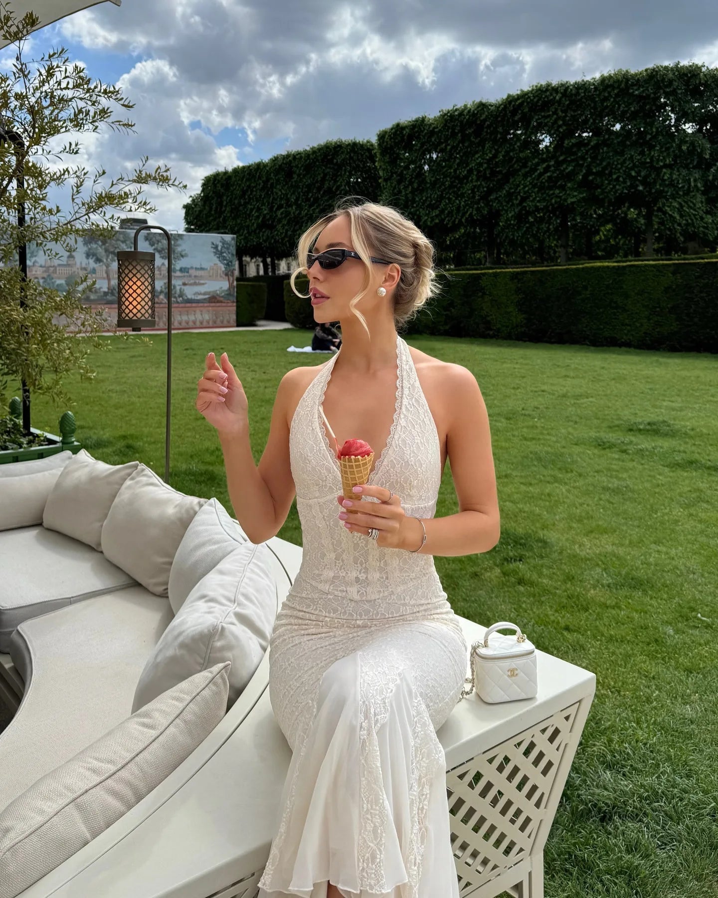 Sienna Halter Neck Lace Maxi Dress - Elegant Occasion Dress for Women - Image 5