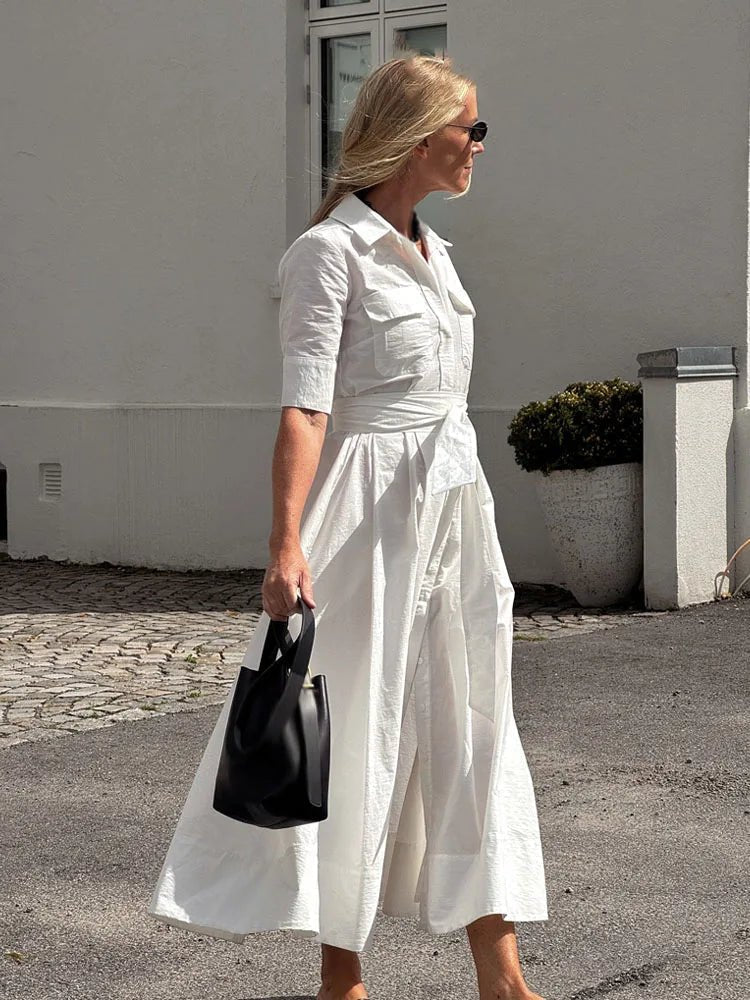 Beatrice Bow Tie-Waist Shirt Dress - Elegant Occasion Dress for Women - Image 2