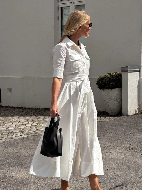 Beatrice Bow Tie-Waist Shirt Dress - Elegant Occasion Dress for Women - Image 2