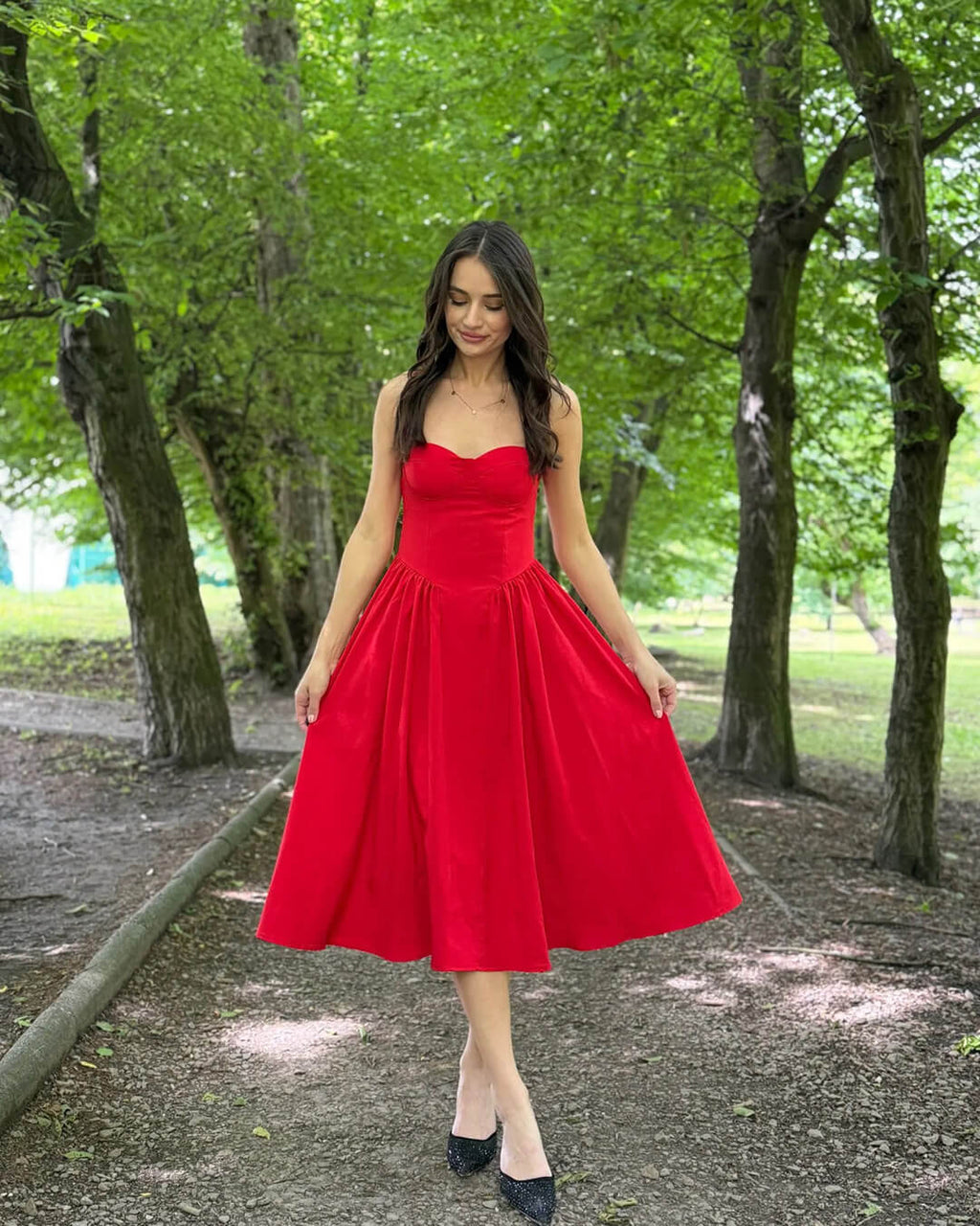 Sylvia Sleeveless Strap Midi Dress - Elegant Occasion Dress for Women - Image 8