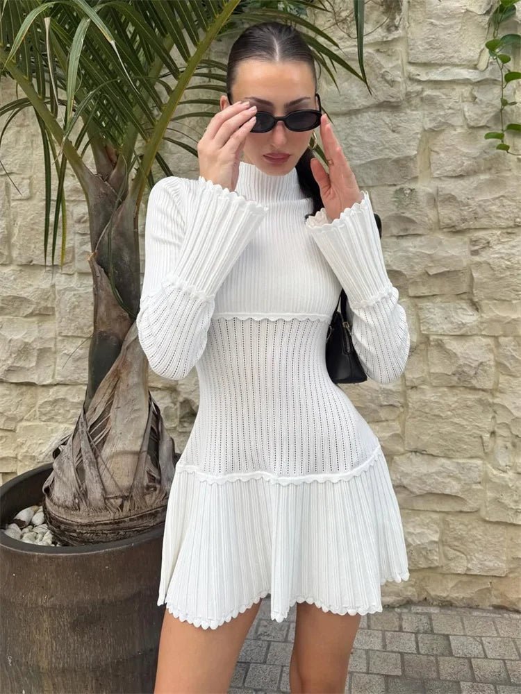 Thelma Knit Ruffled Mini Dress - Elegant Occasion Dress for Women - Image 4