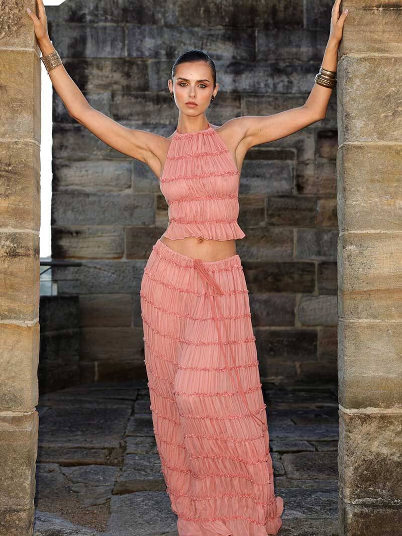 Valerie Ruffle Two-Piece Dress Set - Elegant Summer Outfit - Image 3