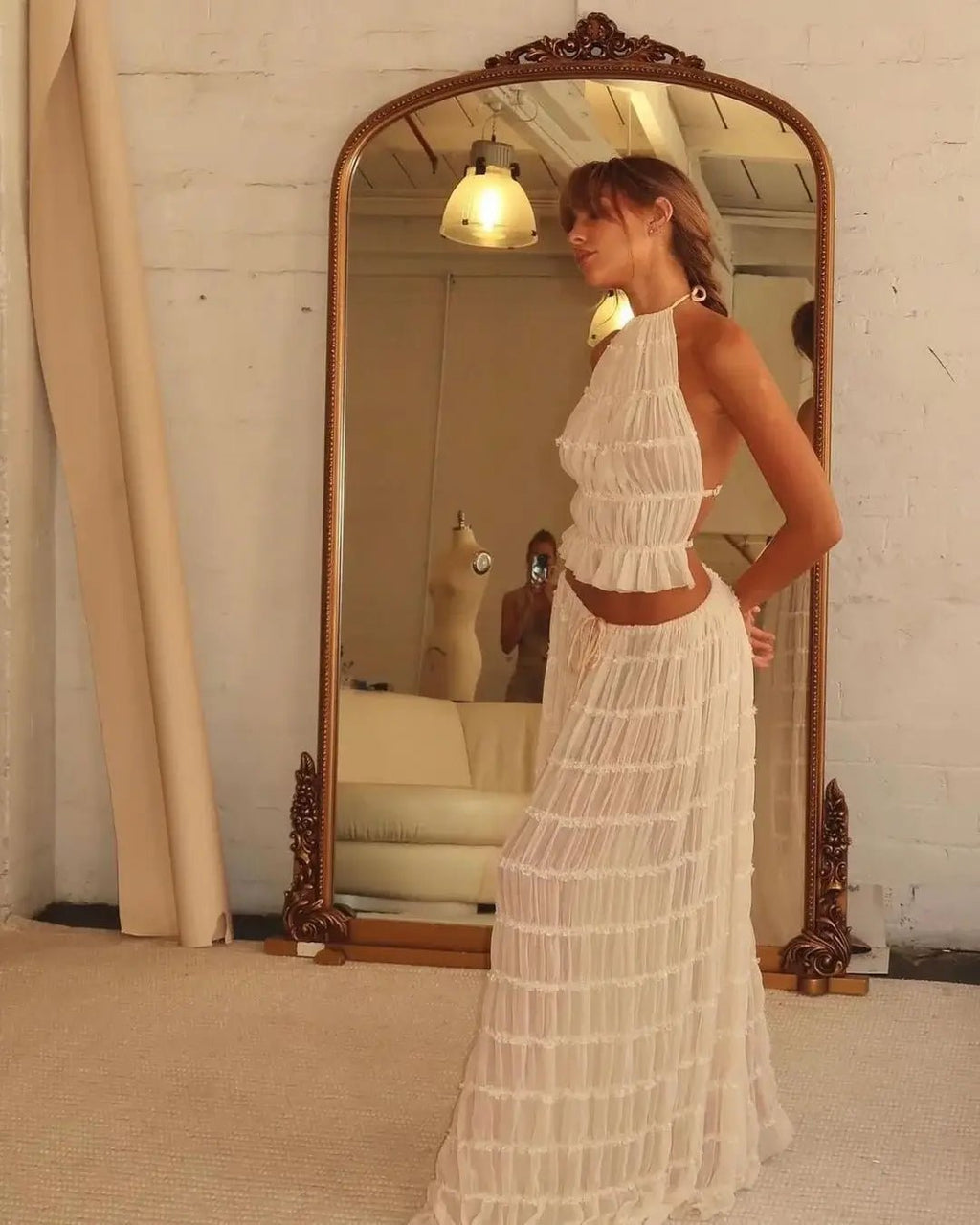 Valerie Ruffle Two-Piece Dress Set - Elegant Summer Outfit - Image 10