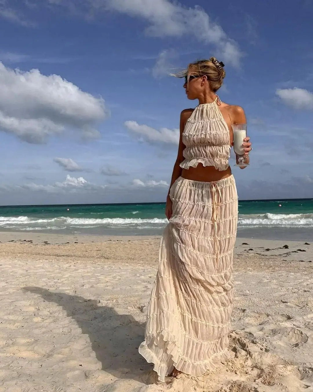 Valerie Ruffle Two-Piece Dress Set - Elegant Summer Outfit - Image 11