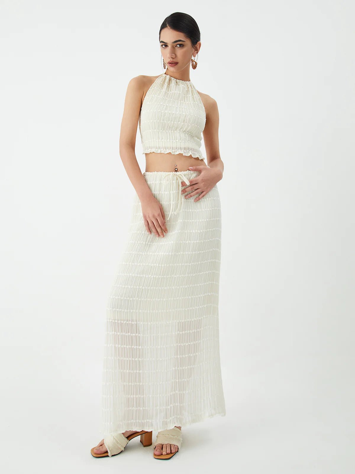 Valerie Ruffle Two-Piece Dress Set - Elegant Summer Outfit - Image 14