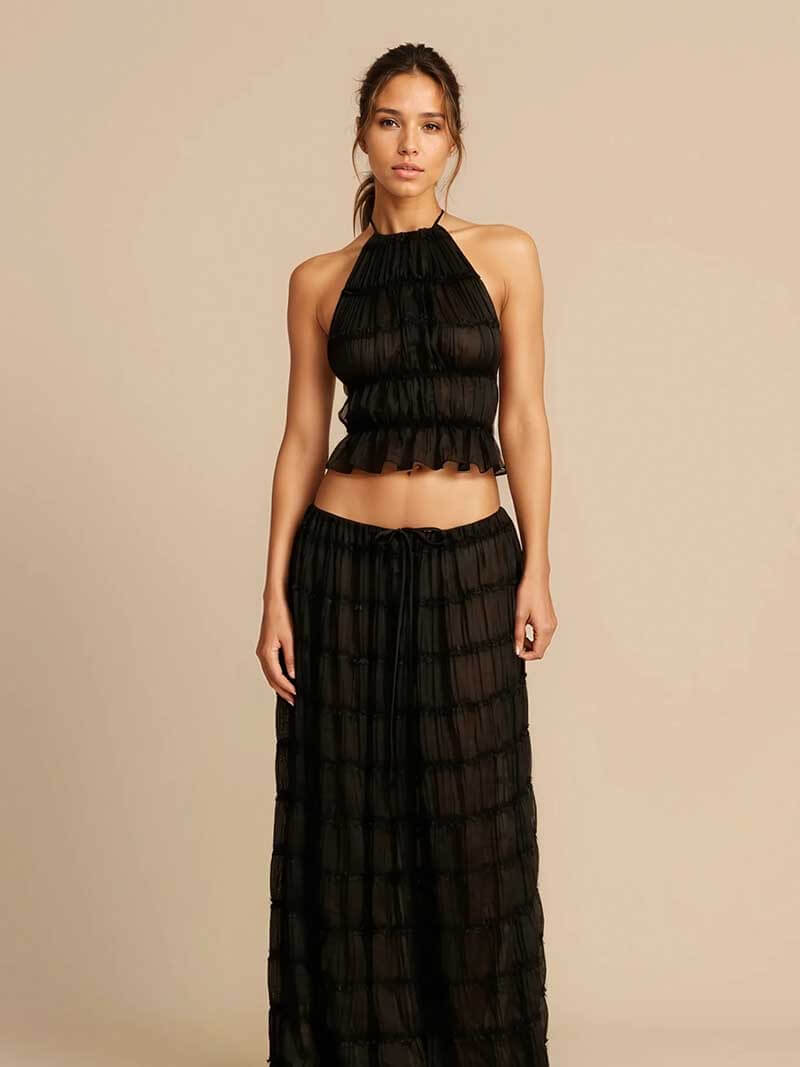 Valerie Ruffle Two-Piece Dress Set - Elegant Summer Outfit - Image 6