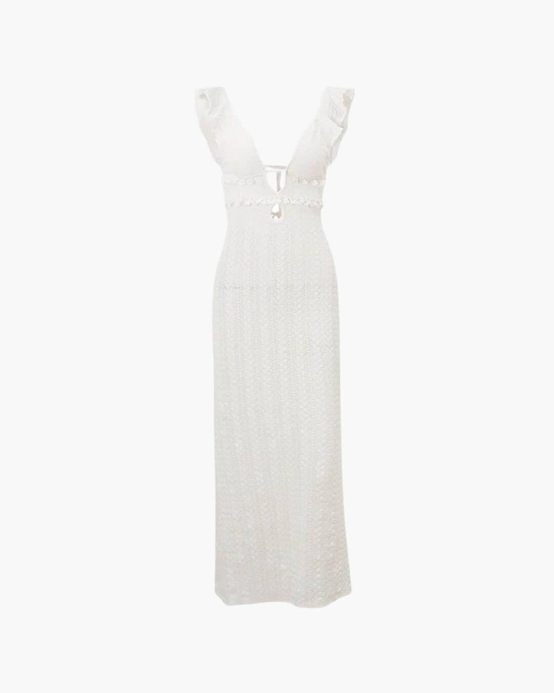 Aisin Plunged Neck Lace Maxi Dress - Elegant Occasion Dress for Women - Image 3