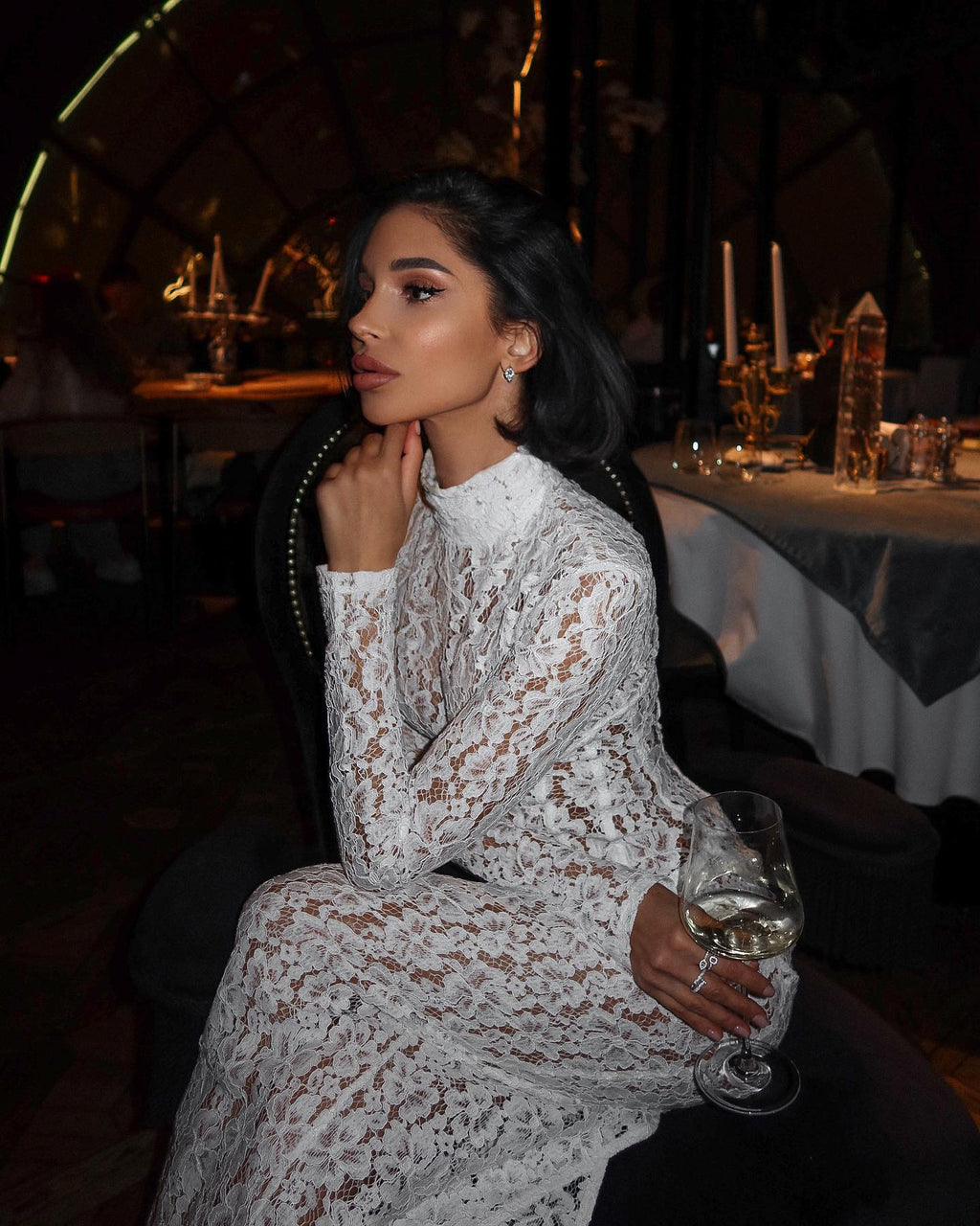 Raina Lace High-Neck Maxi Dress - Elegant Occasion Dress for Women - Image 5