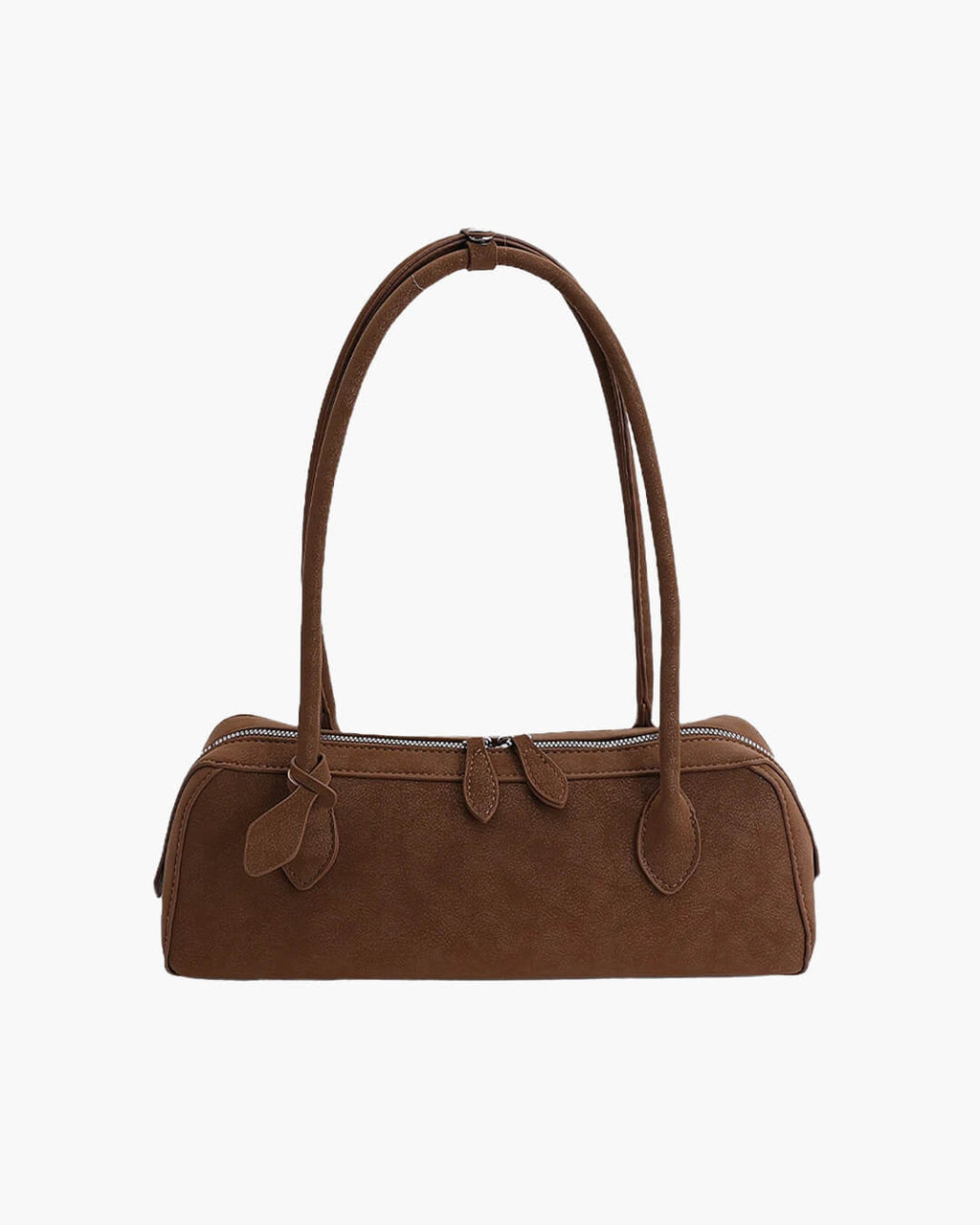 Adora Suede Baguette Shoulder Bag - Vintage Underarm Handbag - Image 8