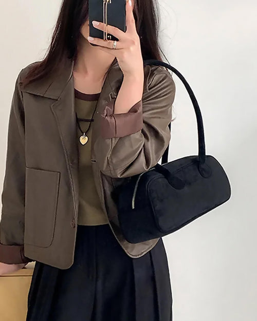 Aveline Vegan Suede Bag - Women's Everyday Handbag - Image 2