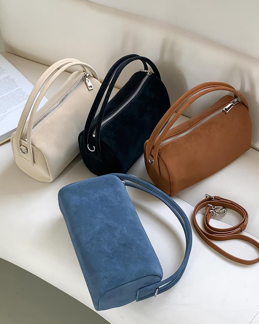 Adavy Vegan Suede Bag - Women's Everyday Handbag - Image 4
