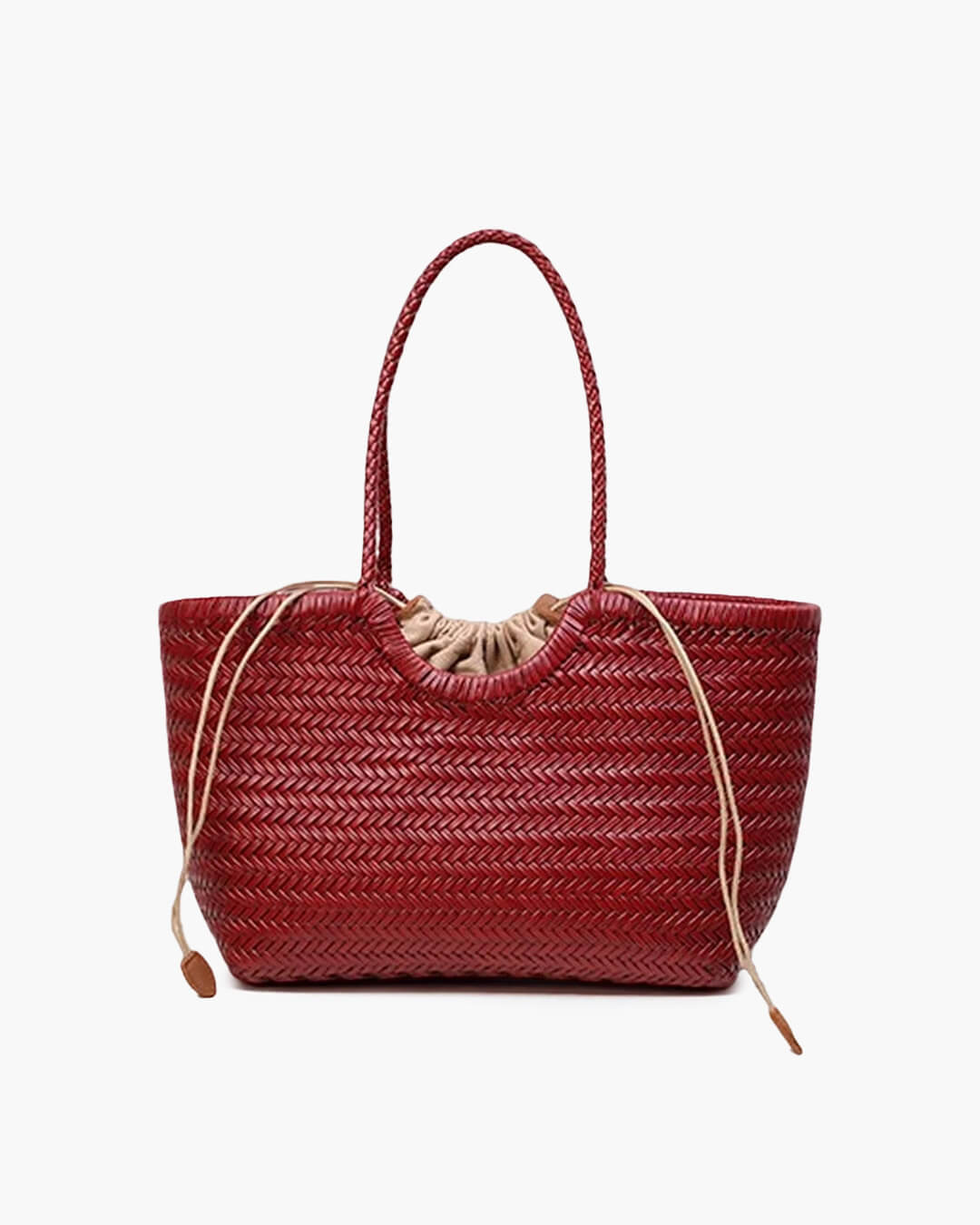 Bianca Handwoven Leather Tote Bag for Women - Woven Work Shoulder Bag - Image 9