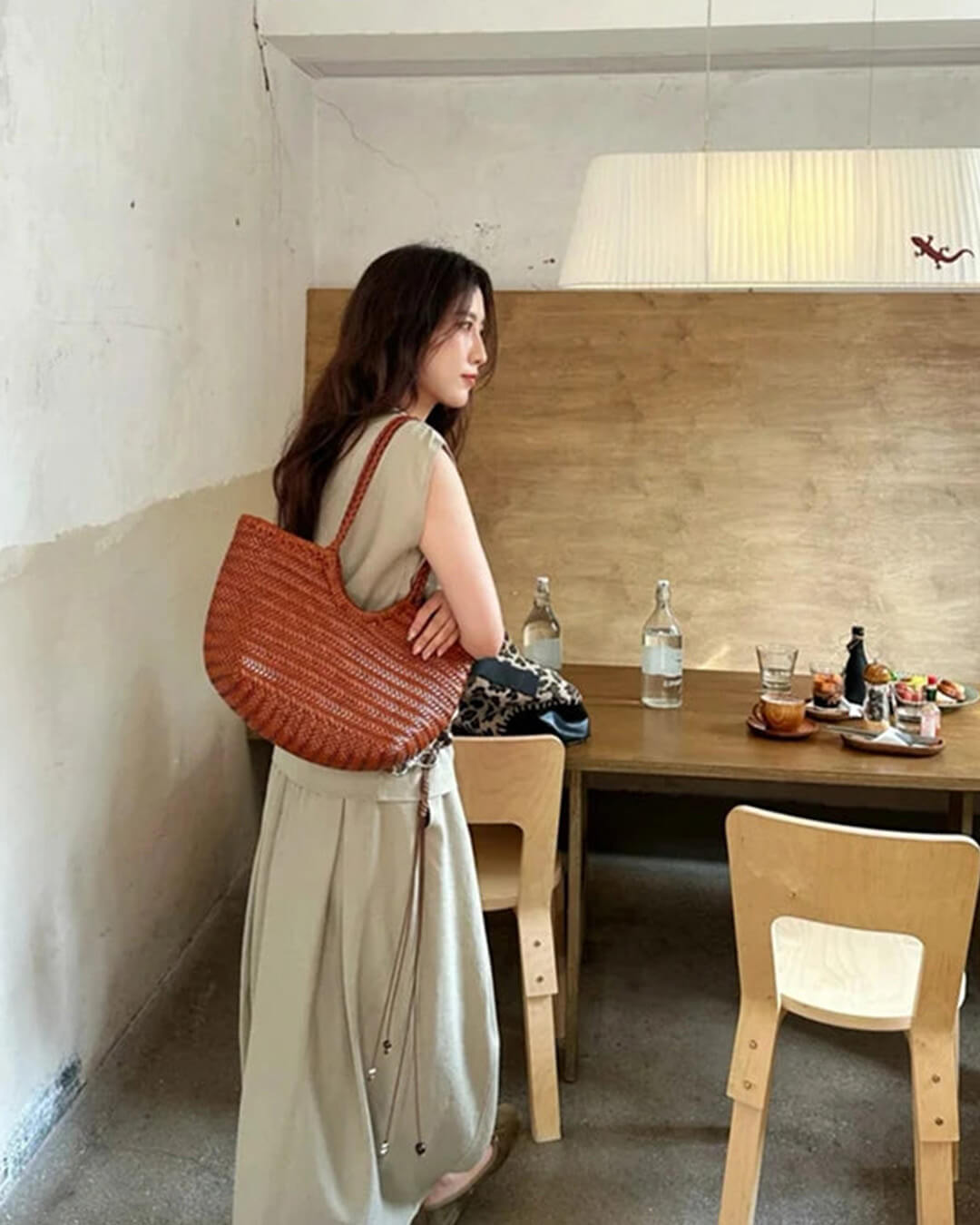 Bianca Handwoven Leather Tote Bag for Women - Woven Work Shoulder Bag - Image 4