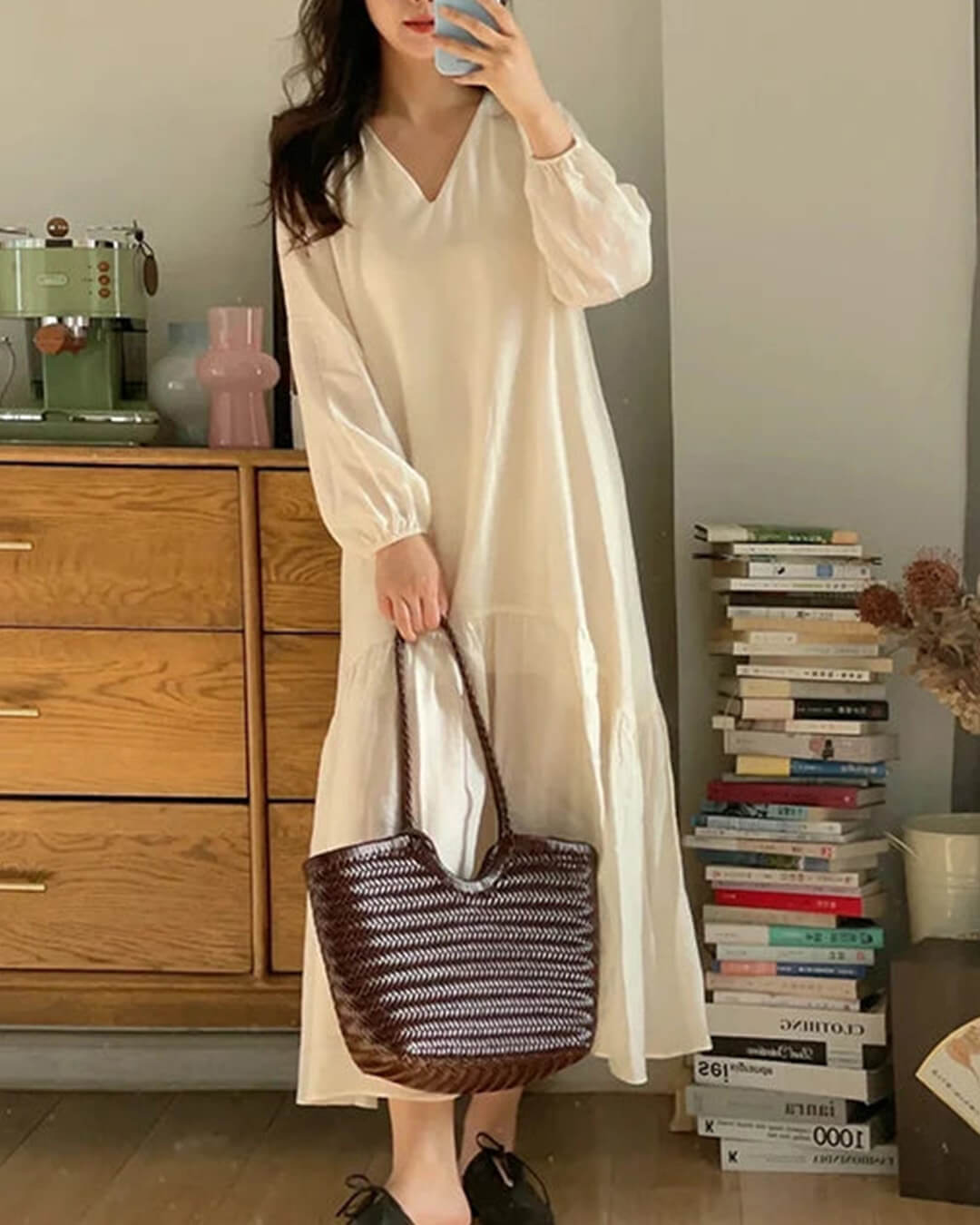 Bianca Handwoven Leather Tote Bag for Women - Woven Work Shoulder Bag - Image 2