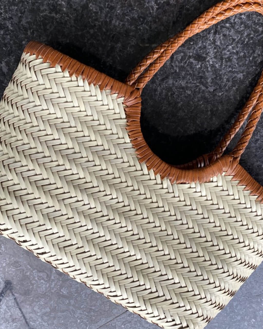 Bianca Handwoven Leather Tote Bag for Women - Woven Work Shoulder Bag - Image 13
