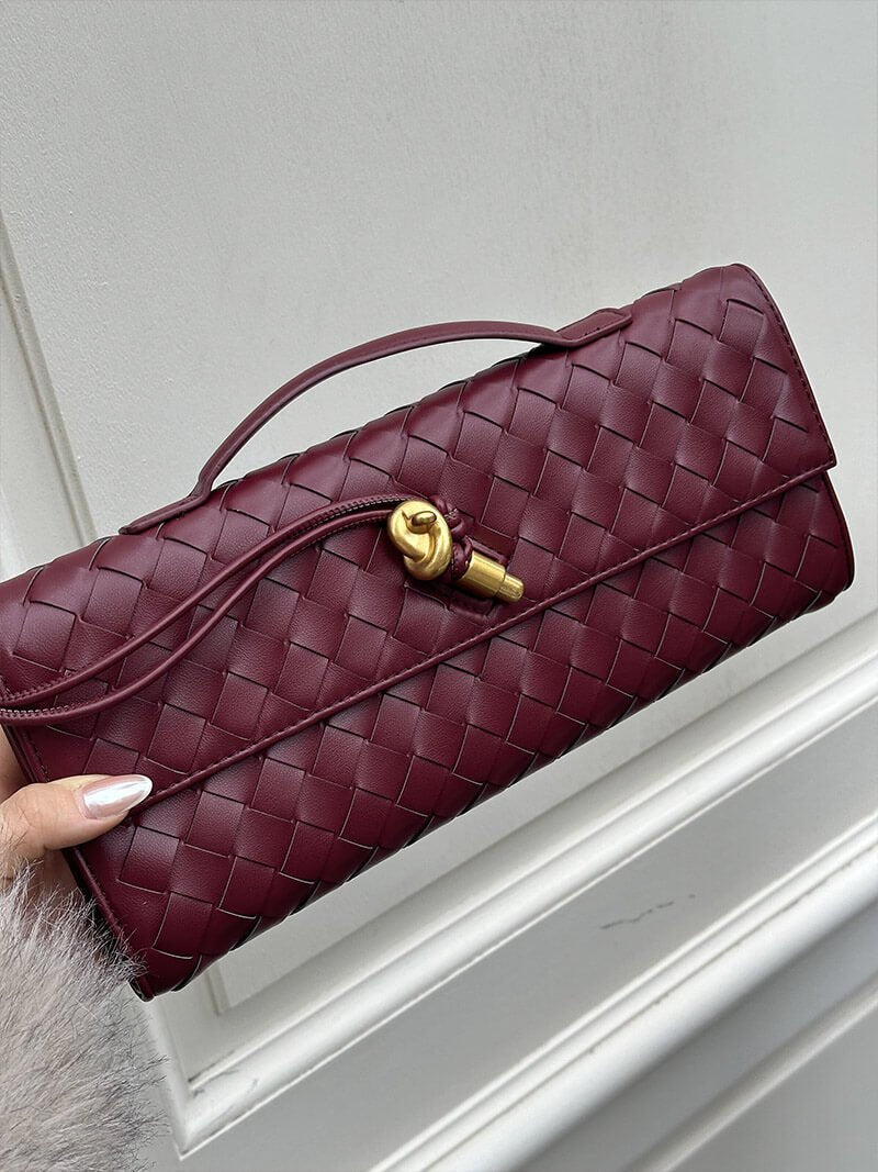 Bianca Woven Handbag - Vegan Leather Woven Handbag - Image 5