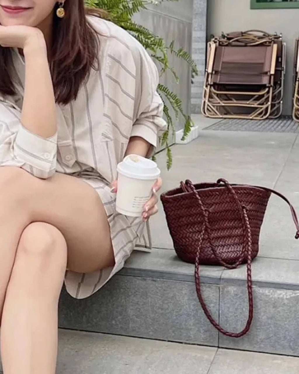 Blair Braided Bucket Shoulder Bag - Women's Everyday Handbag - Image 4