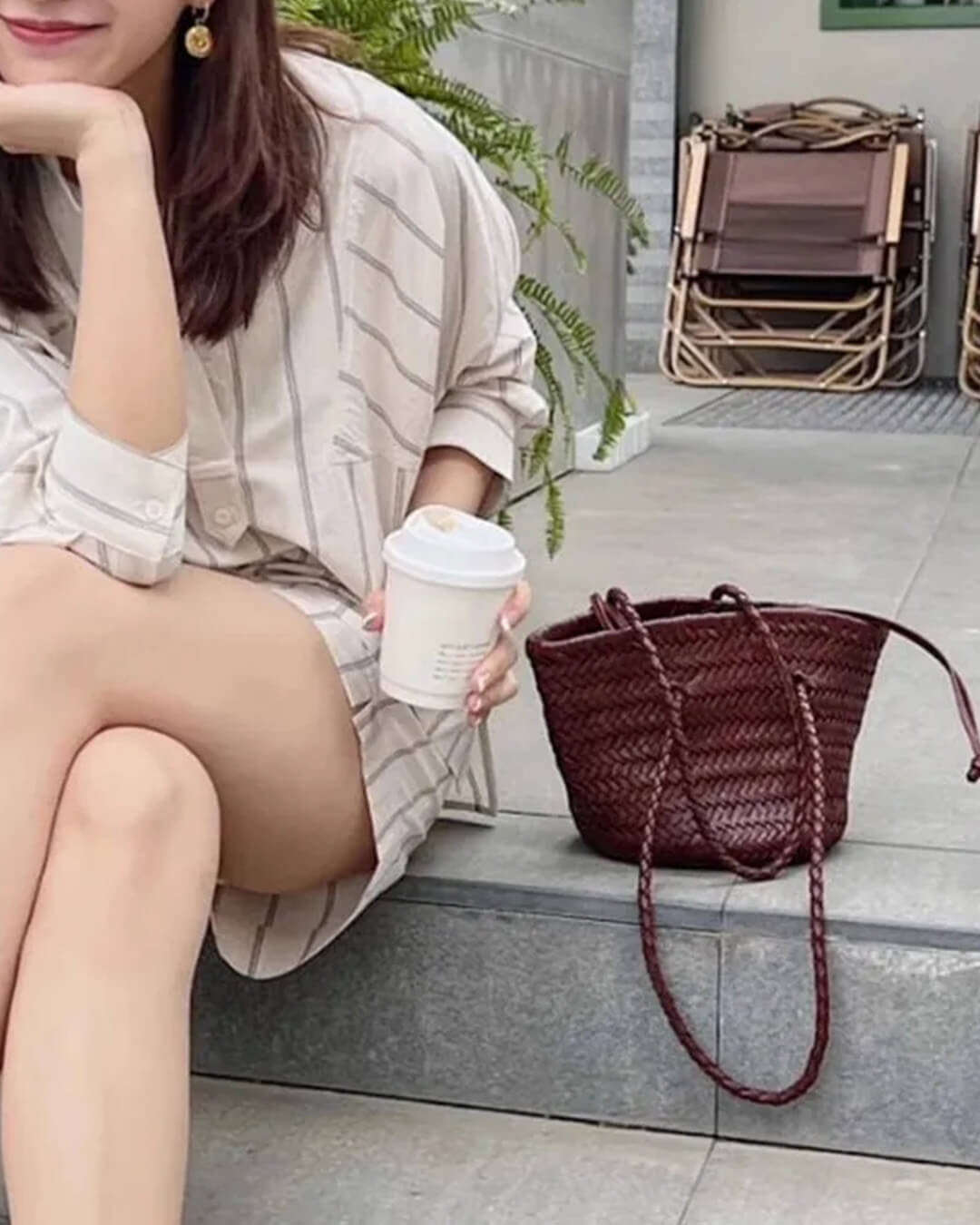 Blair Braided Bucket Shoulder Bag - Women's Everyday Handbag - Image 4