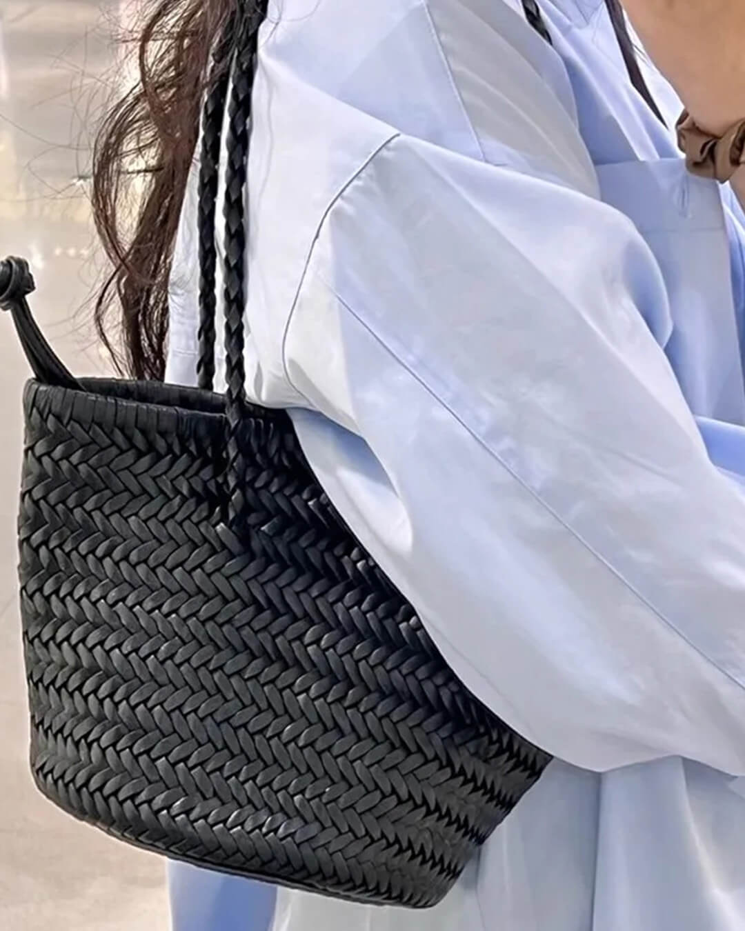 Blair Braided Bucket Shoulder Bag - Women's Everyday Handbag - Image 9