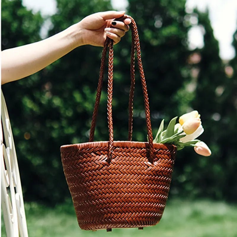 Blair Braided Bucket Shoulder Bag - Women's Everyday Handbag - Image 14