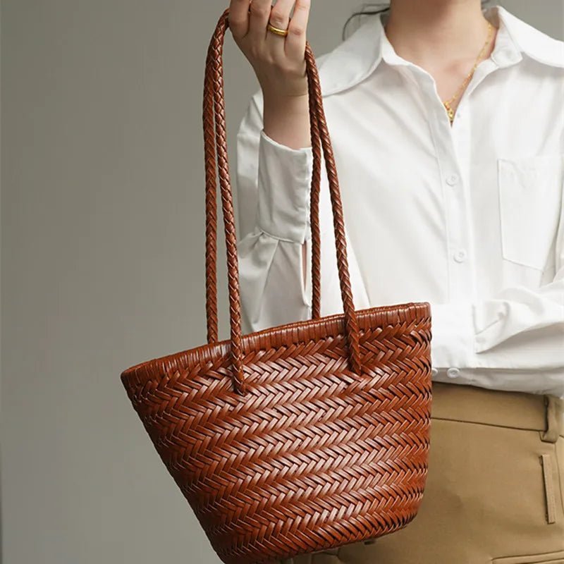 Blair Braided Bucket Shoulder Bag - Women's Everyday Handbag - Image 12