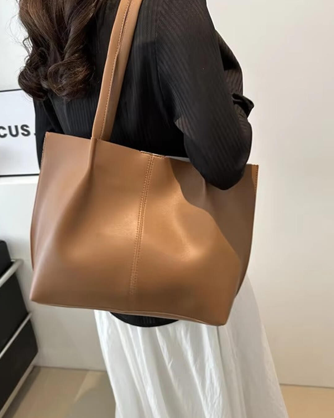 Calista Faux Leather Tote Bag - Women's Everyday Handbag - Image 5