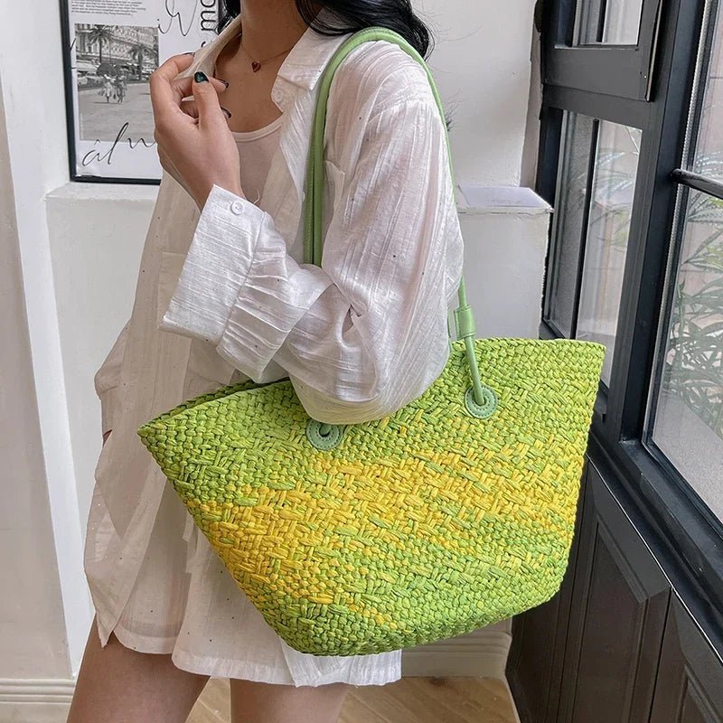 Camille French Straw Tote Bag - Women's Everyday Handbag - Image 4