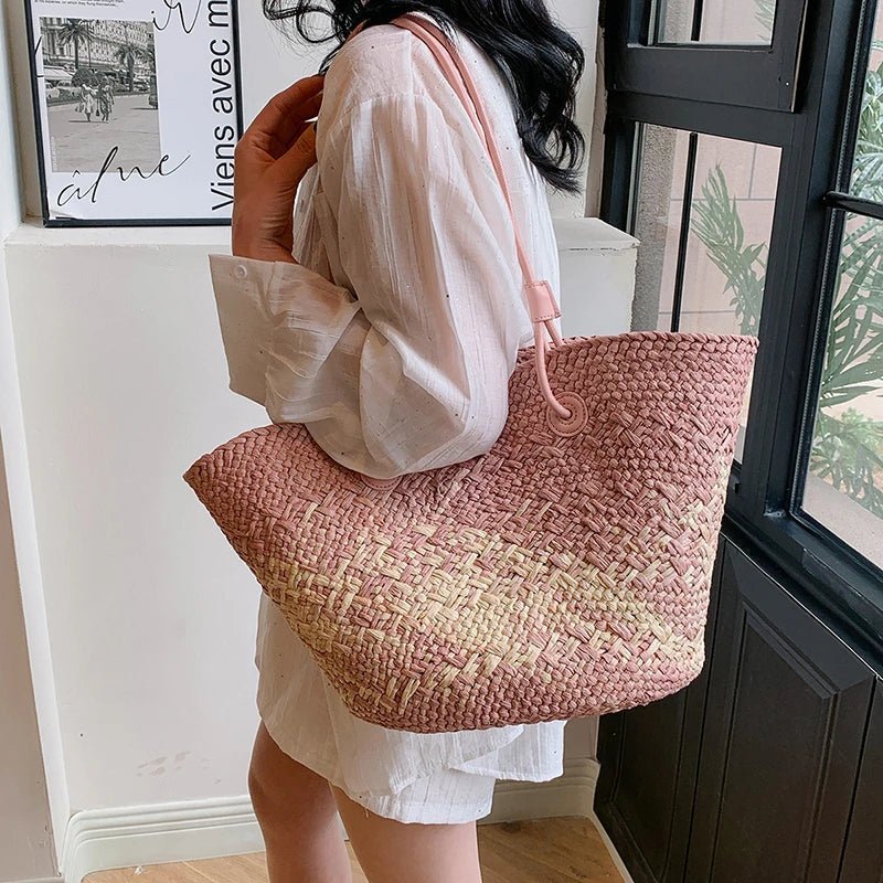 Camille French Straw Tote Bag - Women's Everyday Handbag