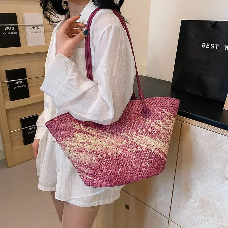 Camille French Straw Tote Bag - Women's Everyday Handbag - Image 3
