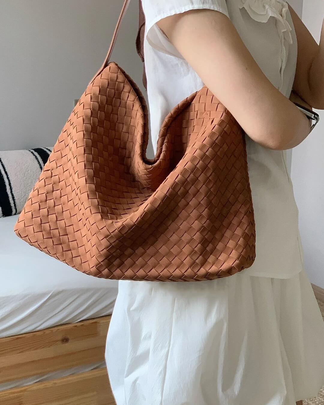 Chelsea Soft Suede Handbag - Spacious Everyday Tote Bag - Image 12