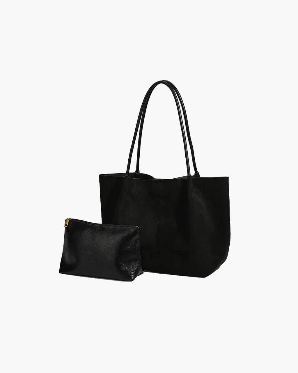 Cheska Women's Suede Tote Bag with Pouch - Large Retro Zipper Handbag - Image 10