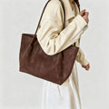 Cheska Women's Suede Tote Bag with Pouch - Large Retro Zipper Handbag - Image 2
