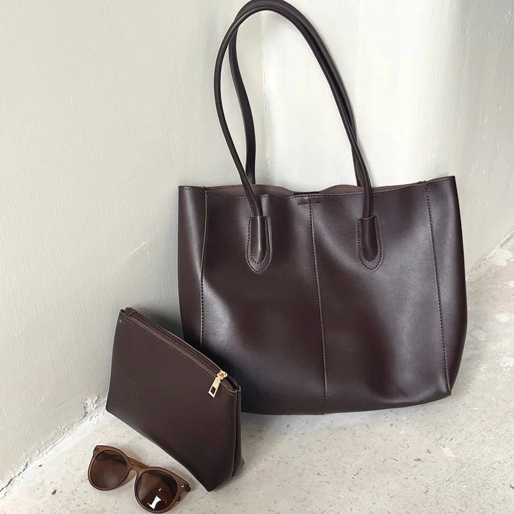 Cindy Tote Bag - Women's High-Capacity PU Leather Everyday Handbag