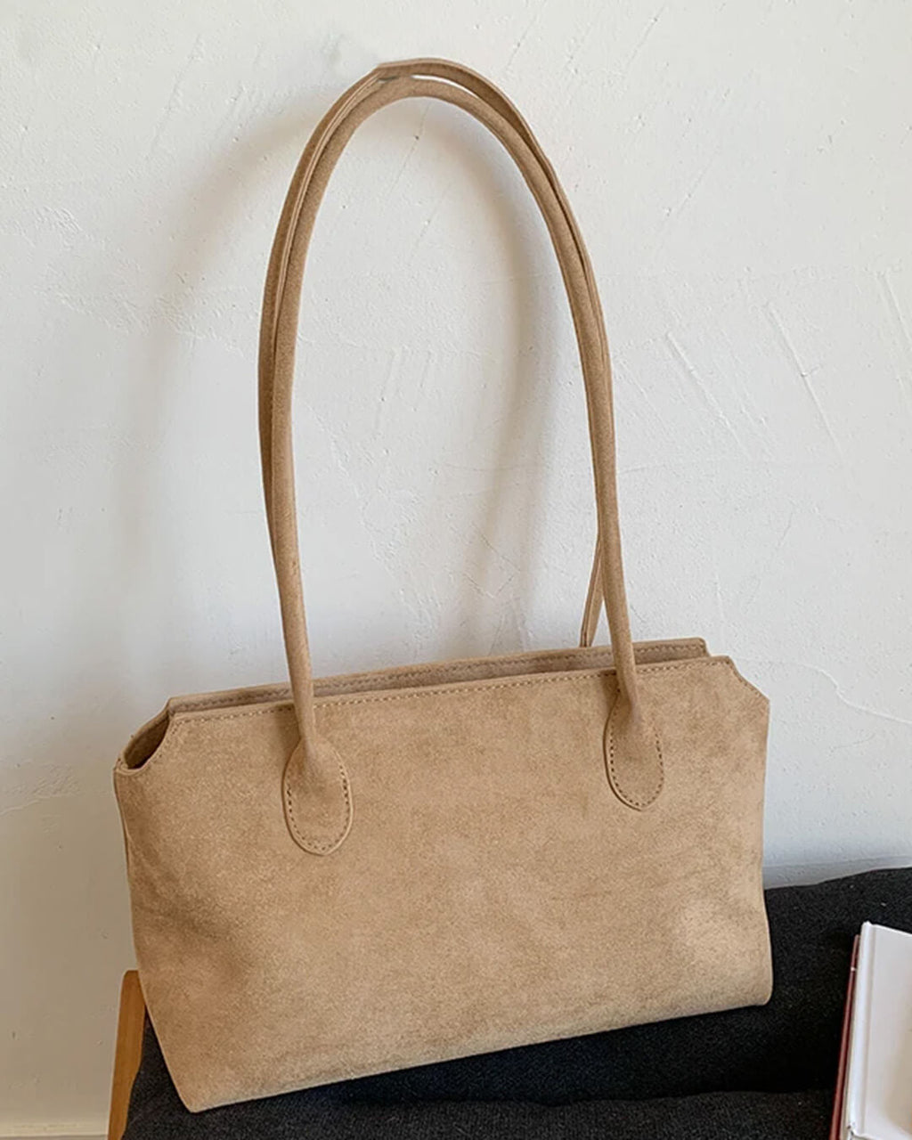 Claudine Faux Suede Shoulder Bag - Women's Everyday Handbag - Image 9