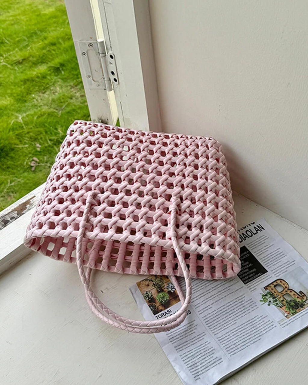 Cresta Open-Weave Tote Bag - Women's Everyday Handbag - Image 3