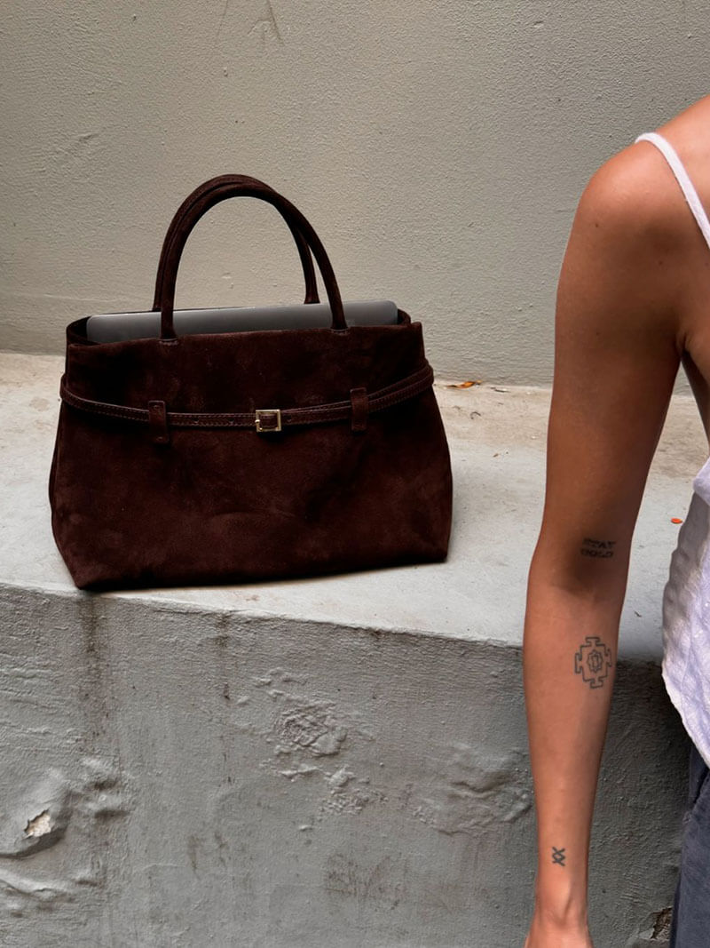 Dalila Suede Shoulder Bag - Soft Slouchy Handbag for Daily Essentials - Image 12