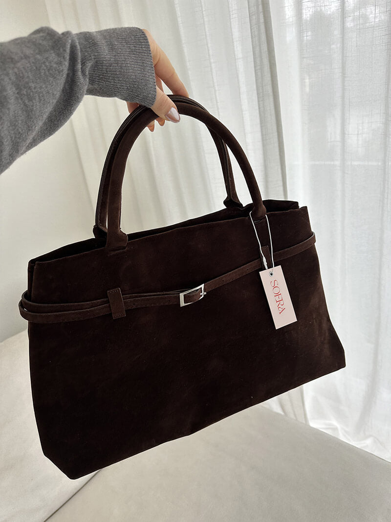 Dalila Suede Shoulder Bag - Soft Slouchy Handbag for Daily Essentials - Image 6