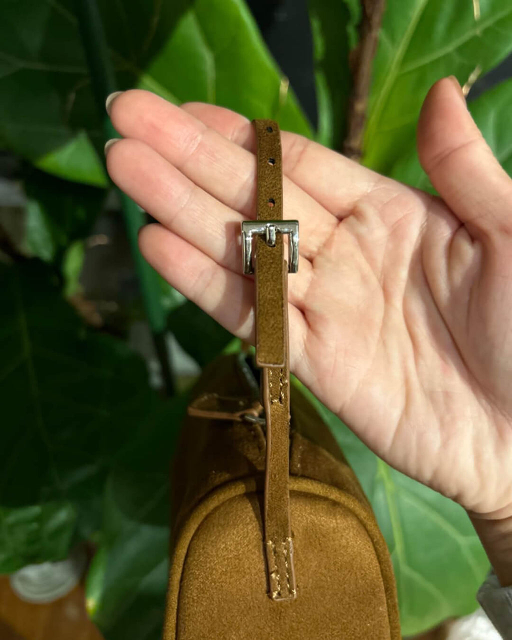 Danika Suede Mini Shoulder Bag - Small Structured Handbag - Image 10