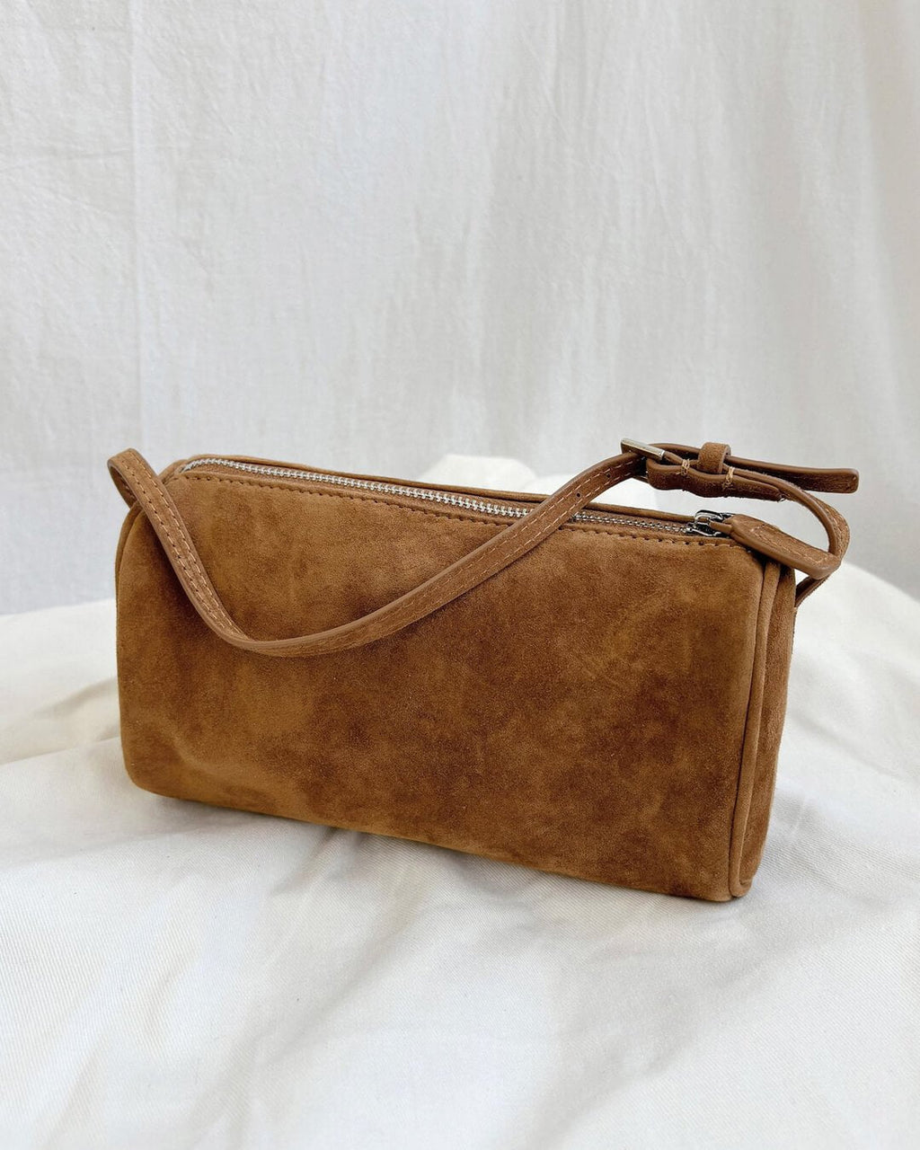Danika Suede Mini Shoulder Bag - Small Structured Handbag - Image 13