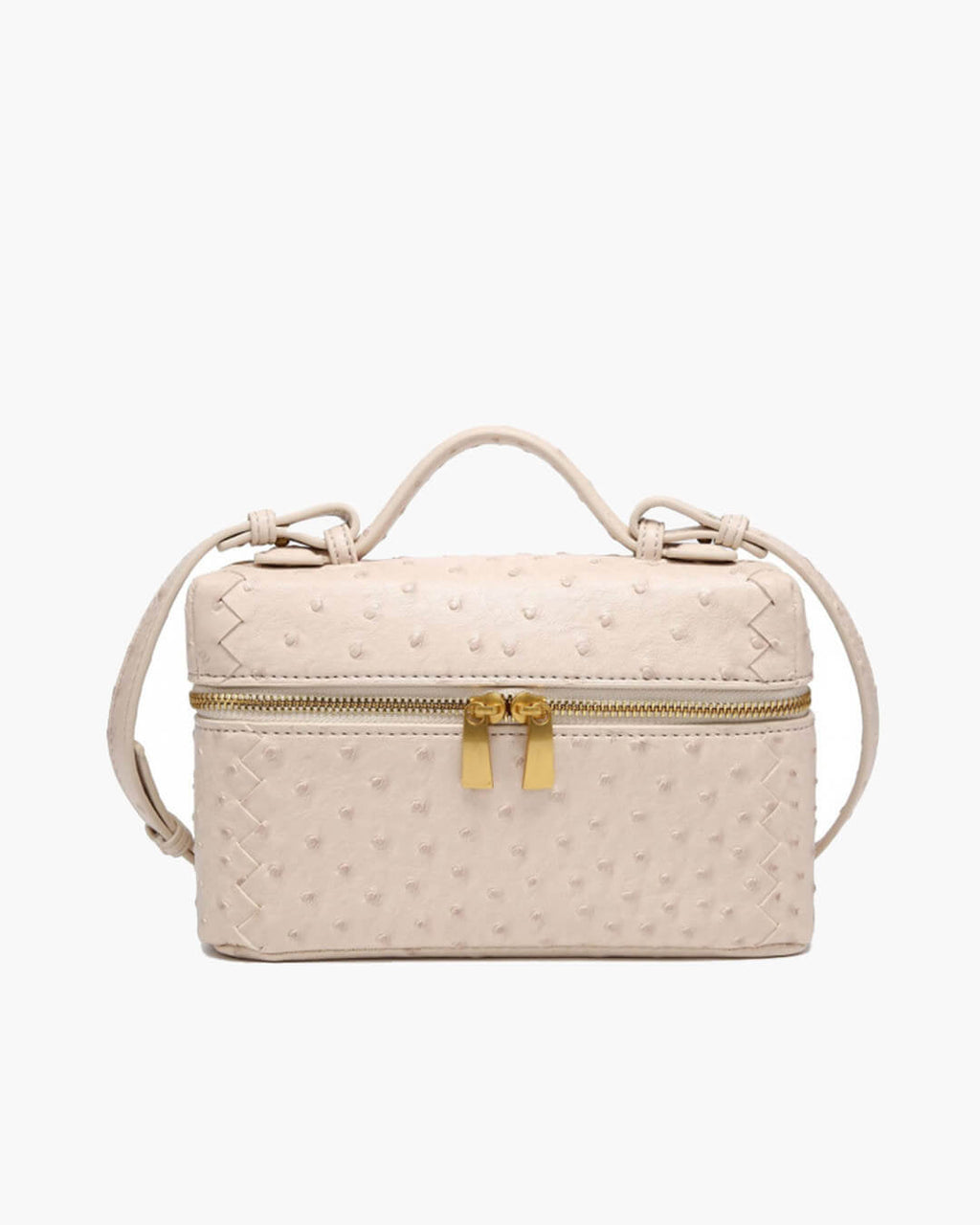 Delphine Structured Box Bag for Women - Ostrich Effect Shoulder Handbag - Image 5