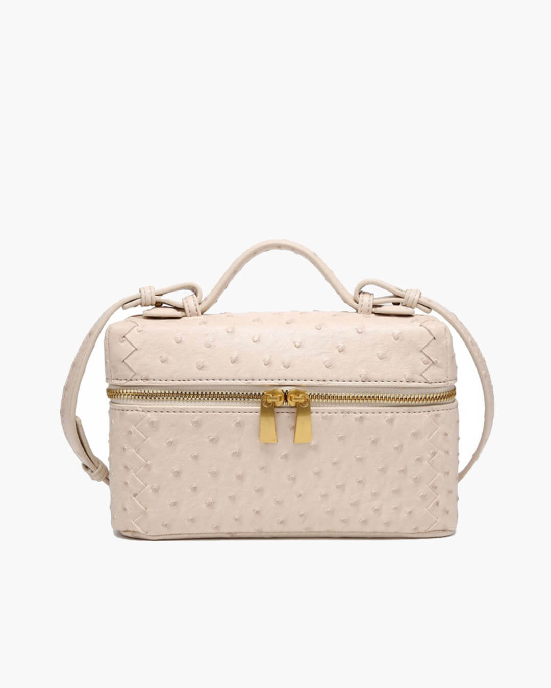Delphine Structured Box Bag for Women - Ostrich Effect Shoulder Handbag - Image 5
