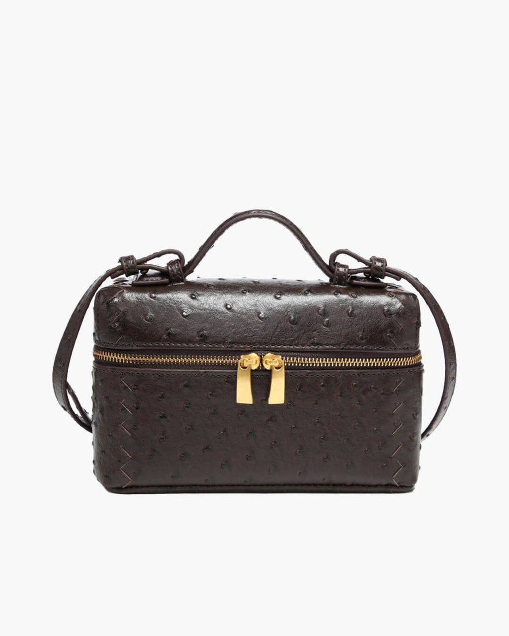 Delphine Structured Box Bag for Women - Ostrich Effect Shoulder Handbag - Image 6