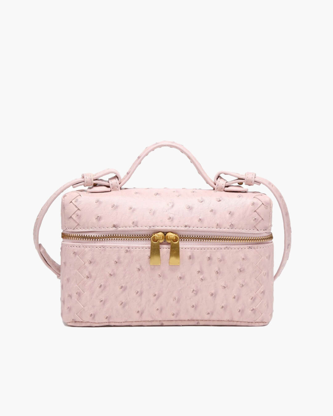 Delphine Structured Box Bag for Women - Ostrich Effect Shoulder Handbag - Image 2