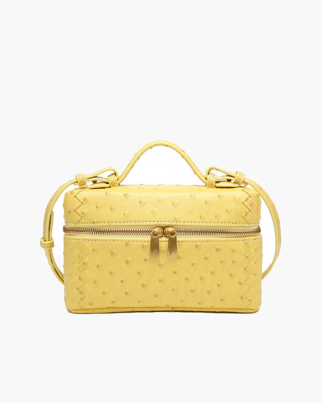 Delphine Structured Box Bag for Women - Ostrich Effect Shoulder Handbag - Image 3
