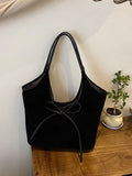 Florence Suede Bow Bag - Women's Everyday Handbag - Image 5