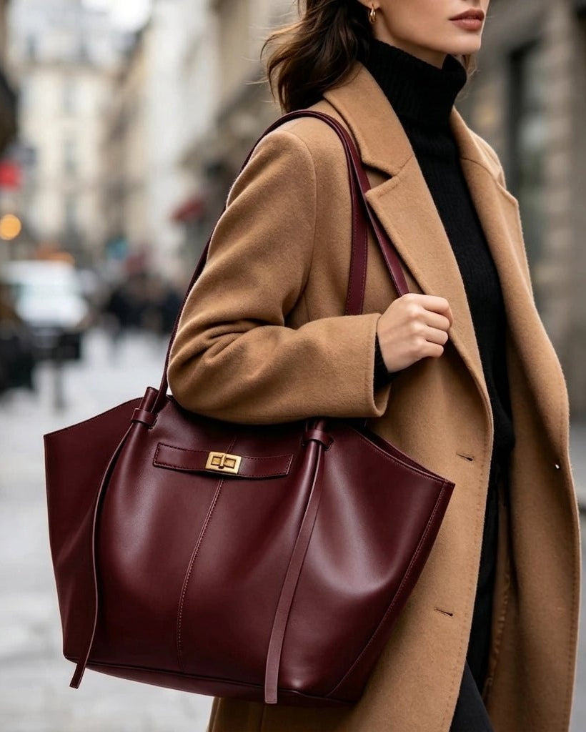 Gerda Shopper Leather Shopper Bag - Structured Large Tote - Image 17
