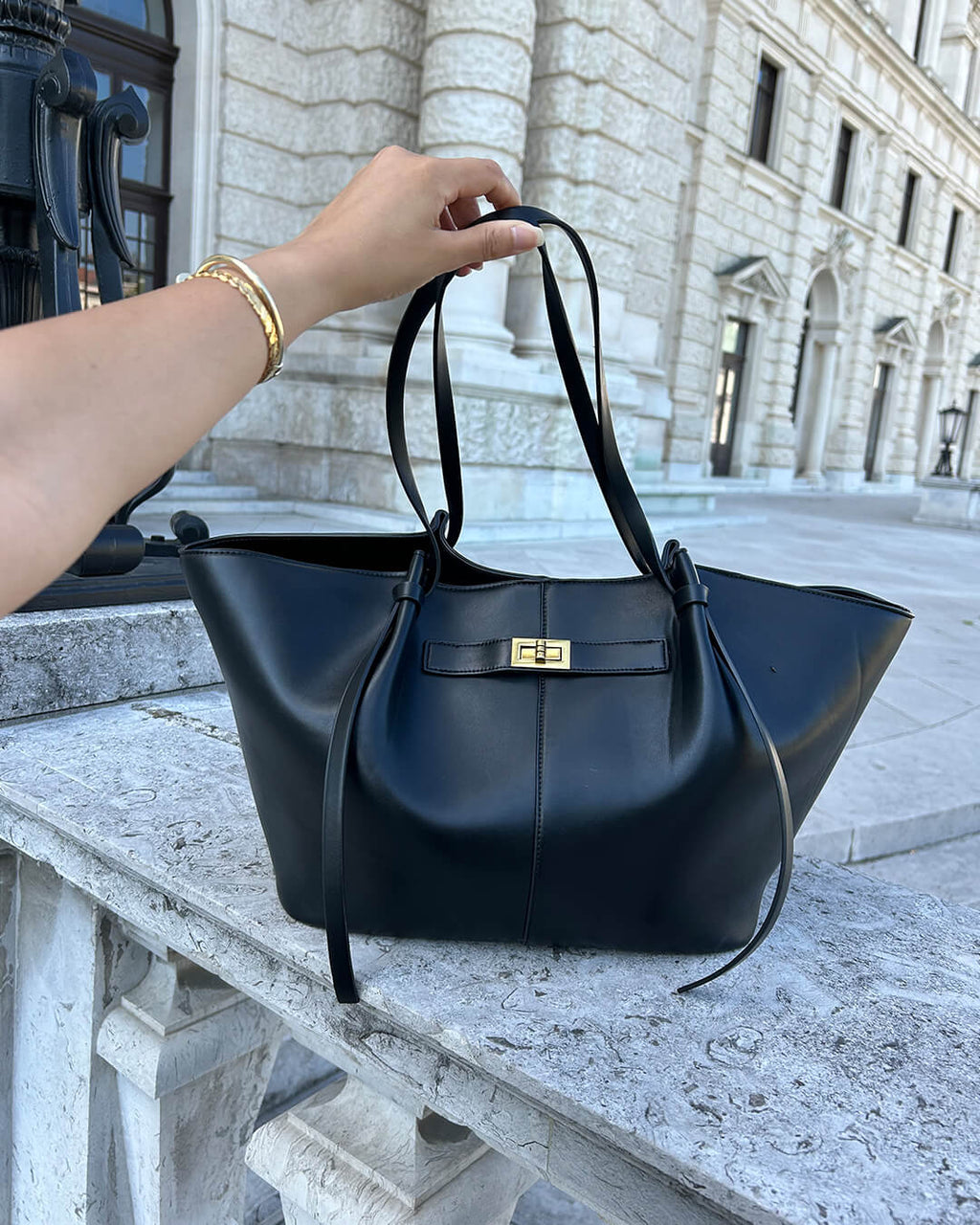Gerda Shopper Leather Shopper Bag - Structured Large Tote - Image 3