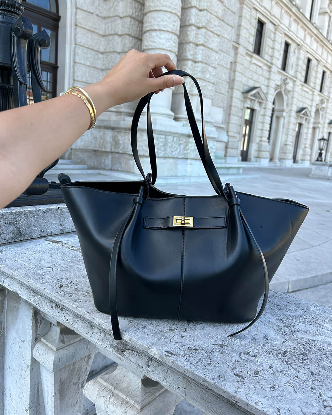 Gerda Shopper Leather Shopper Bag - Structured Large Tote - Image 3