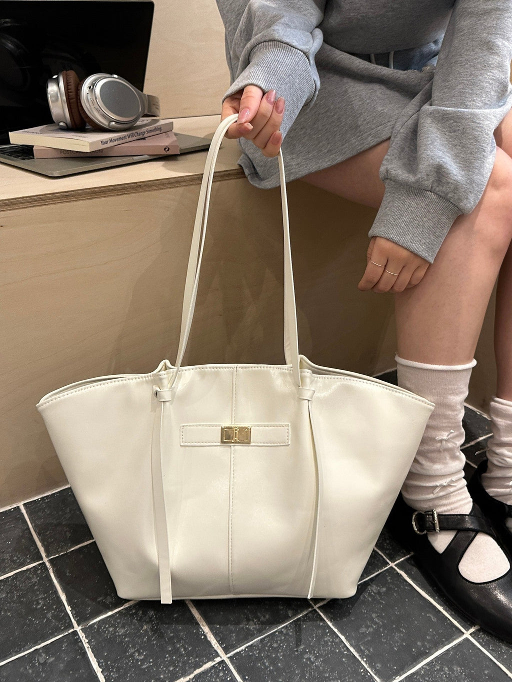 Gerda Shopper Leather Shopper Bag - Structured Large Tote - Image 22